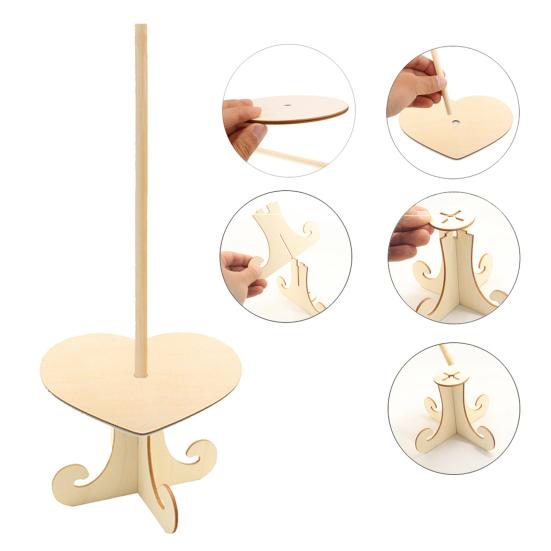 1 комплект подставки для пончиков креативной формы многоразовые гладкие края без заусенцев широкое применение простая сборка деревянная пищевая подставка для десертных пончиков для пекарни