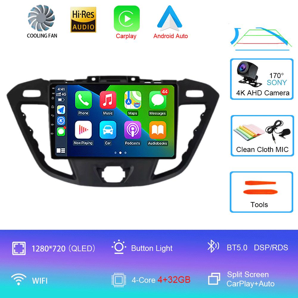 Автомобильное радио Android 14 для Ford Transit Tourneo Custom 2012 - 2021 Навигация GPS Мультимедийный проигрыватель Стерео Wi-Fi+4G Carplay BT 2DIN