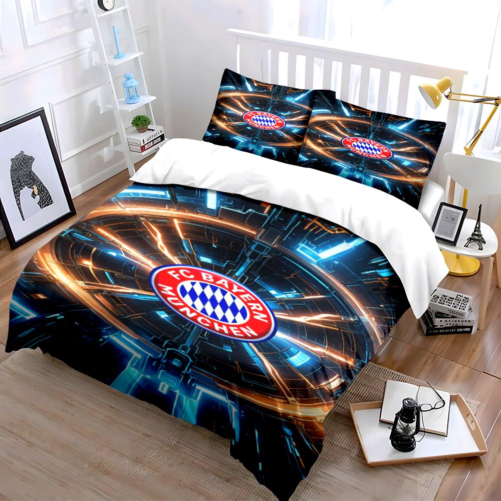 Bayern Munich Logo Bedding Set Bedding set (1 duvet cover, 2 pillowcases, duvet not included)