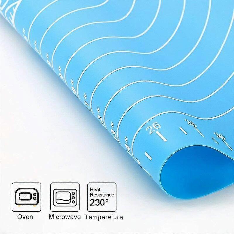 Reusable Non-stick Silicone Baking Mat Fondant Pate, 100% Bisphenol-a (bpa) Free, With Measurement, 50 X 40 Cm (blue)