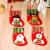 4pcs Merry Christmas Socks Christmas Tree Ornaments Sack Xmas Gift Candy Bag Cute Fabrics