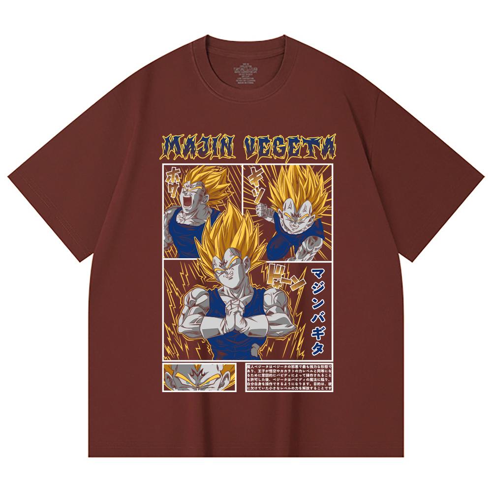 230 Gsm 100% Cotton Dragon Ball V45 Majin Vegeta Print Unisex Heavy Cotton T Shirt