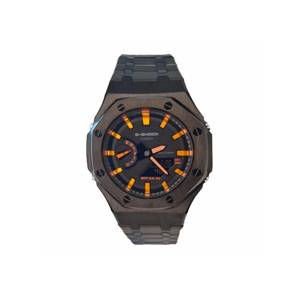 Casio Мужские часы с ЖК-дисплеем и аналоговым двойным дисплеем Серия Black GA-2100-1A1(Watch3--)