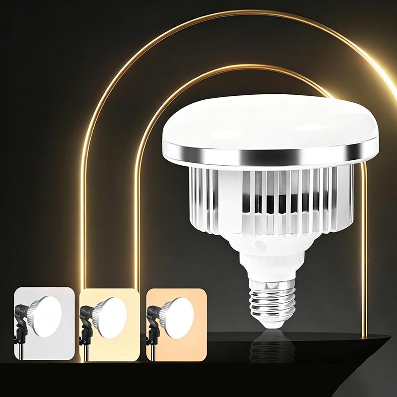 Лампочка для фотостудии LED 3000K6500K Патрон E27 Пульт ДУ Диммируемая для студийного видеоосвещения