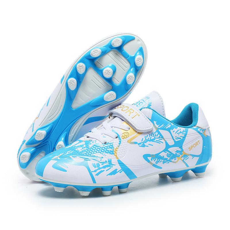 Student Training Shoes Velcro Girls and Boys New Children's Football Shoe Studs Artificial Grass Broken Price