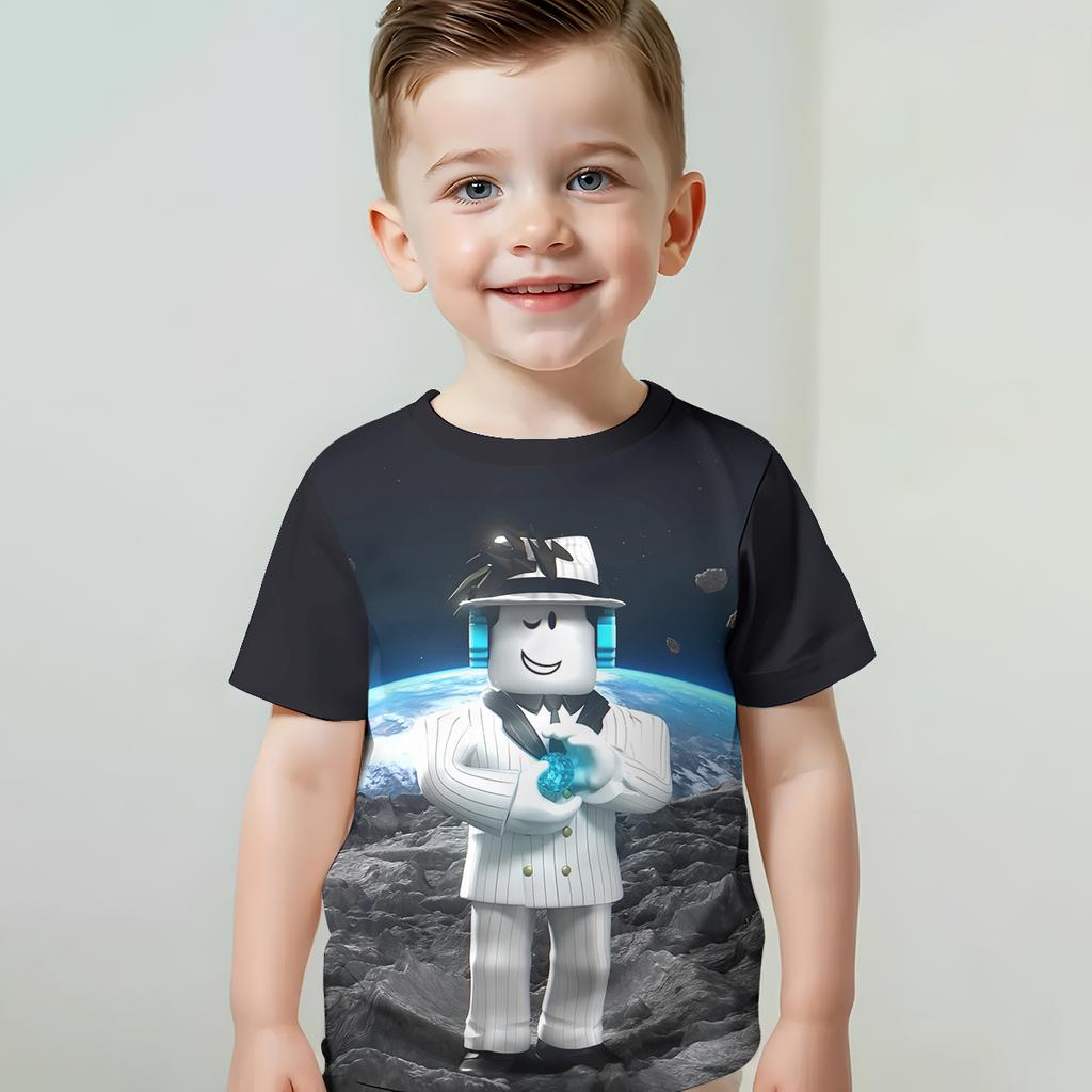 Распечатать Детская одежда от 5 до 14 лет Мужская верхняя одежда для -HOT 3D GAME Дети Мальчик Девочка Детская футболка Топы Рубашки-RR-ROBLOXES-