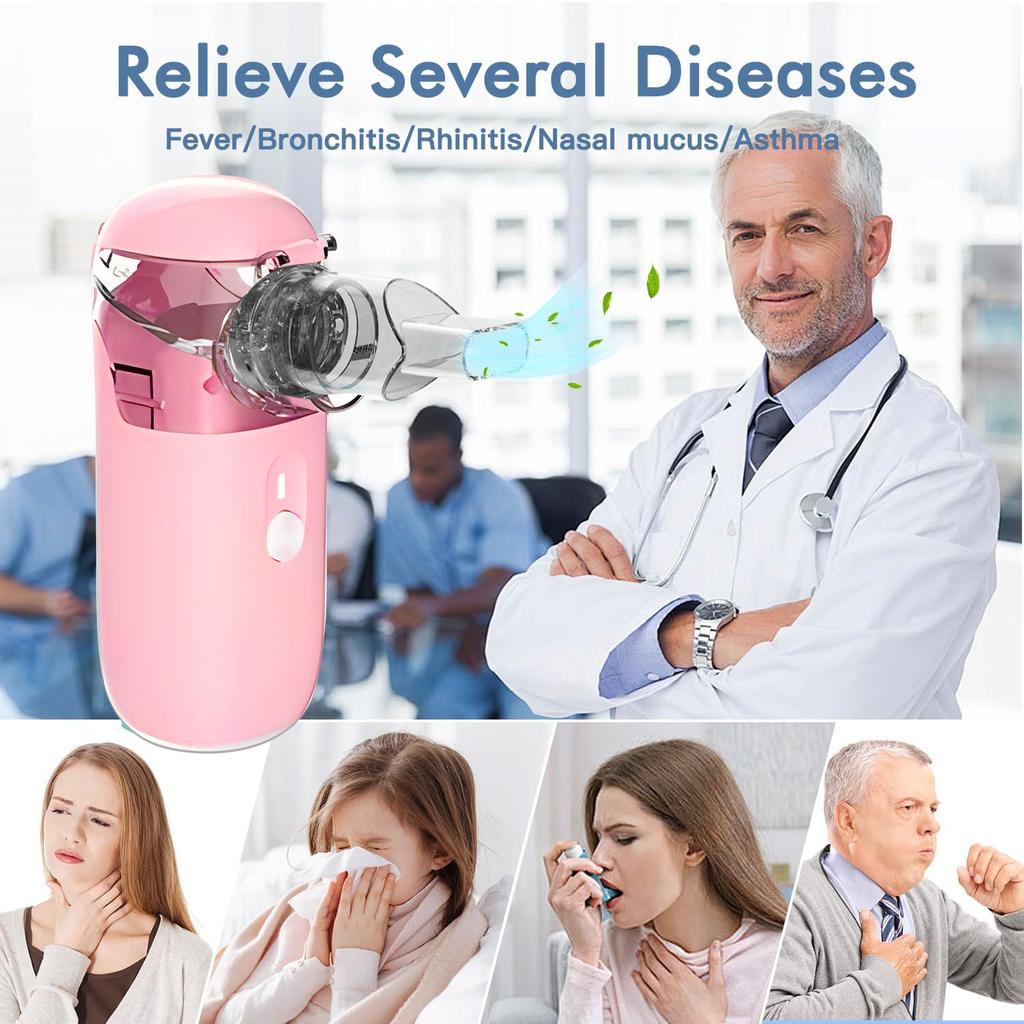 Портативный небулайзер Ручной небулайзер с мелким распылением Сетчатый распылитель Бесшумный ингалятор Небулайзер Ингалятор для взрослых и детей