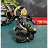 Terracotta Black Ganesh Idol for Car Dashboard Small Ganesha Murti Ganpati Idol for Home Decor Puja Lord Ganesh Statue