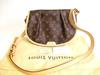 Authentic Monogram Brown Leather Crossbody Bag Menil Montan PM #9721  Refurbished