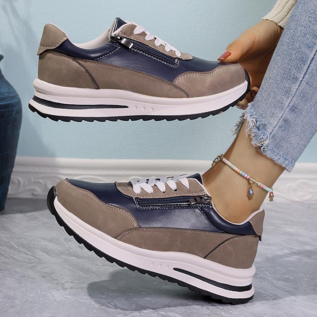 Модные кроссовки на платформе Женская обувь Осень 2025 Новые Повседневные Дизайнерские Туфли Круглый Носок Шнуровка Женские Кроссовки Zapatos De Mujer