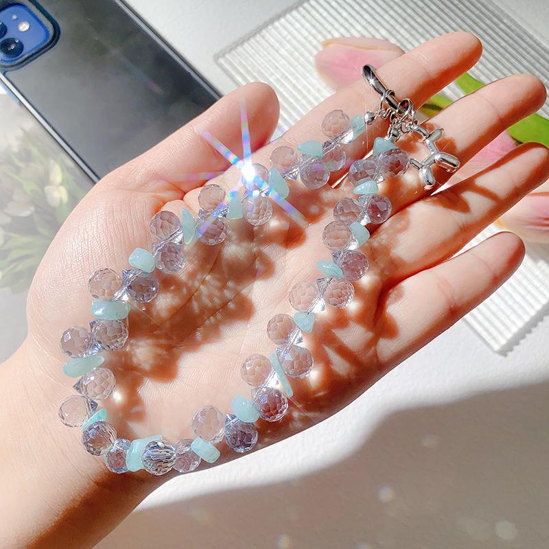 Блестящий ремешок для мобильного телефона, высококачественный роскошный телефон, короткая подвесная веревка, креативная изысканная ручная бисерная цепочка на запястье