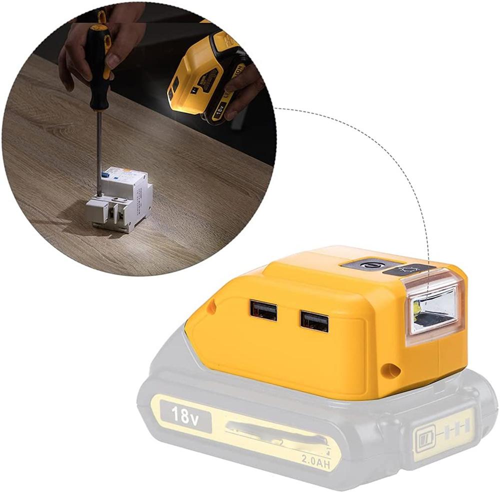 Светодиодный двойной USB-адаптер-зарядное устройство 14,4 В-20 В для литиевых аккумуляторов Dewalt MAX XR