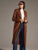 Trench Coat Halloween Formal Casual Stylish Real Soft Lambskin Leather Women's