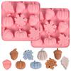 2 Pack Autumn Silicone Molds Pumpkin Leaf Acorns Shape Fall Baking Molds Pumpkin Chocolate Mold DIY Sugar Chocolate Candle Molds