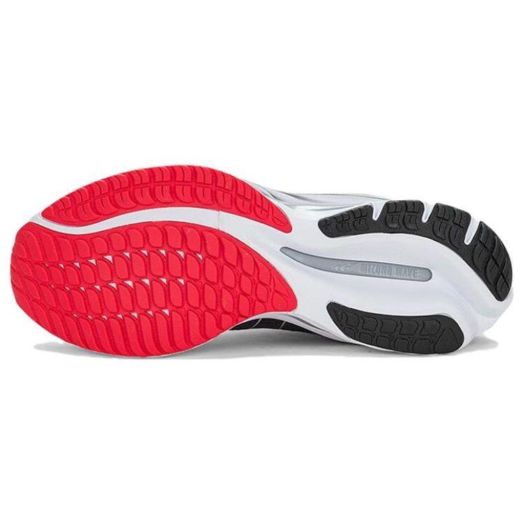 Mizuno Wave Rider 26 Шнуровка Нескользящие Износостойкие Низкие Кроссовки для Бега Унисекс кроссовки Черный Красный J1GC220352