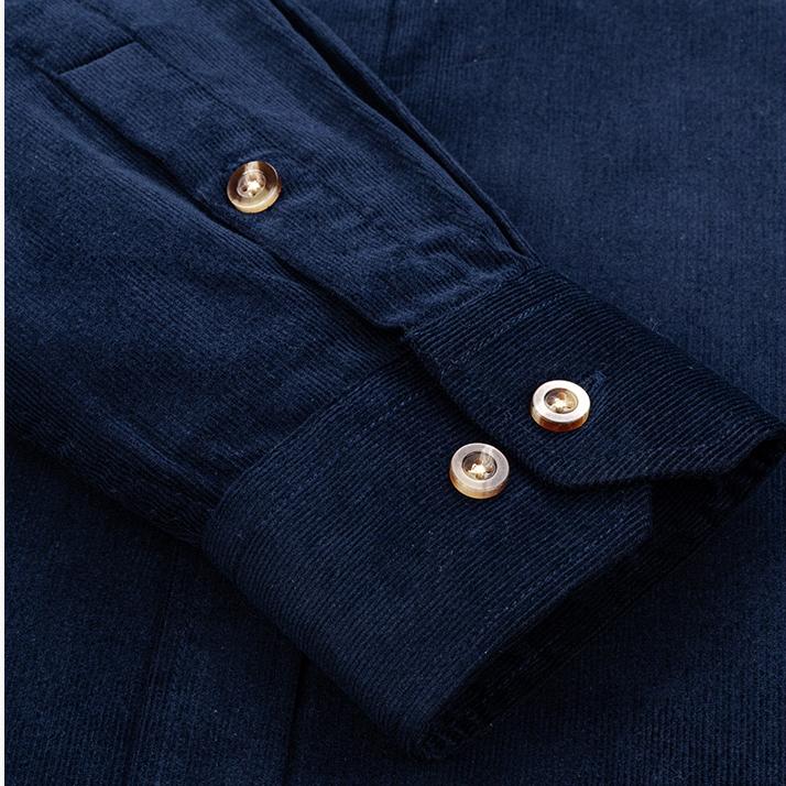 Вельветовая зимняя рубашка из 100% хлопка для мужчин, теплая, с длинными рукавами, стандартная посадка, легкая в уходе, удобная мужская офисная уличная одежда, однотонная