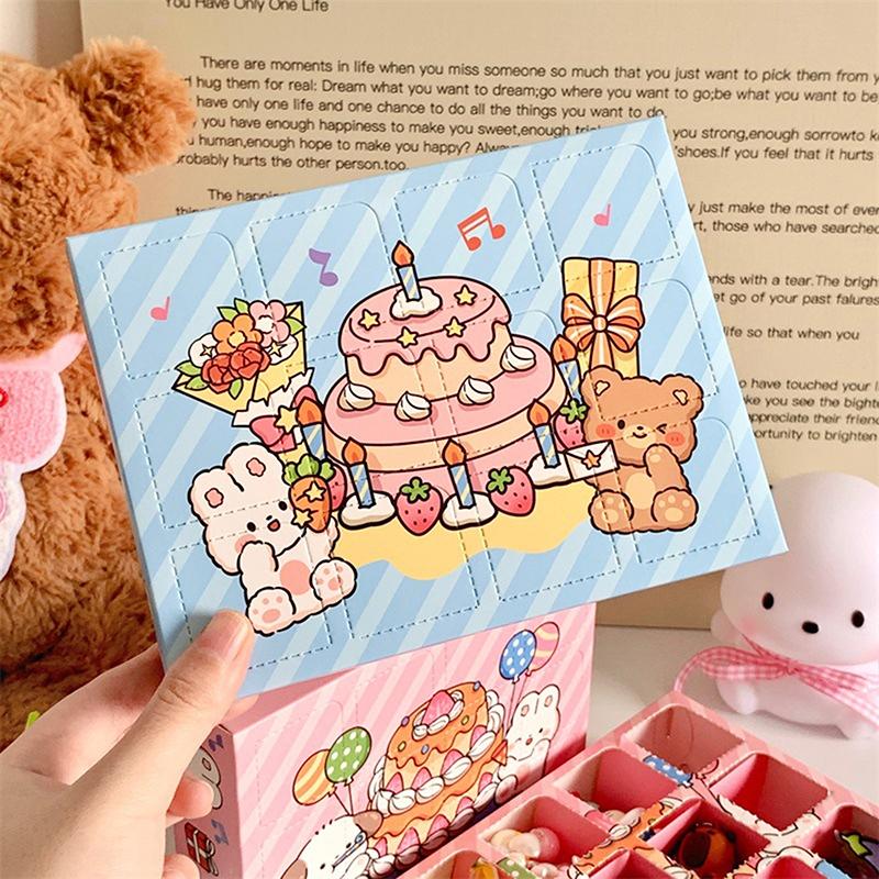 1 шт. Рождественские подарочные упаковочные коробки, рождественский сюрприз, глухая коробка, 12 ячеек, детский обратный отсчет, адвент-календарь, коробка, проткнутая пальцем