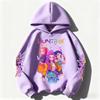 Cute Girls Hooded Sweatshirt Warm Rumi KPop Demon Hunter Cartoon Children's Wave Fashion Casual Tops Casual Black Pink Clothing