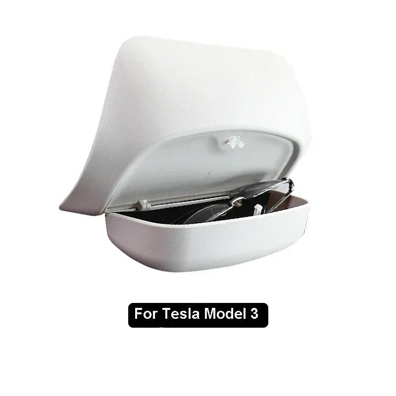 For Tesla Model Y 3 Car Glasses Box Original Car Special Design Sunglasses Sun Visor Clip Storage Box Car Modification Accessory