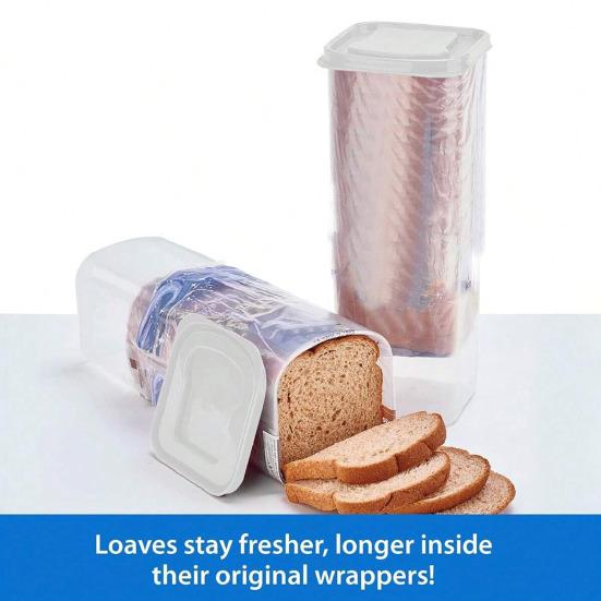 Bread Toast Storage Box with Airtight Lid Freshness Bread Storage Container Multifunctional Bread Loaf Dispenser Plastic Sandwich Bread Keeper