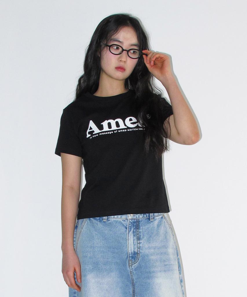 AMES-WORLDWIDE (Unisex) Basic Logo Tee Black