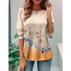Fashion Women's T Shirt Tee 3D Print Floral Graphic Casual Holiday Fashion Long Sleeve T-shirt O-Neck Yellow Sweatshirt Pullover