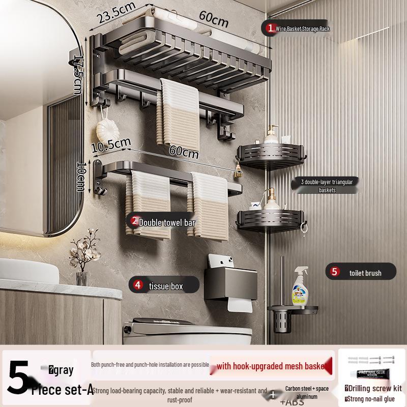 Настенная складная вешалка для полотенец для ванной без сверления