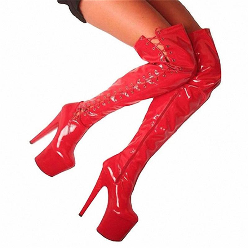 26 см очень высокие каблуки, тонкий каблук, водонепроницаемая платформа, ботфорты, интегрированный каблук, ненавидят высокие женщины