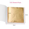100Sheets Imitation Gold Foil Paper Leaf Gilding Epoxy Resin Fillings for DIY Epoxy Resin Mold Crafts Nail Art Home Decorations