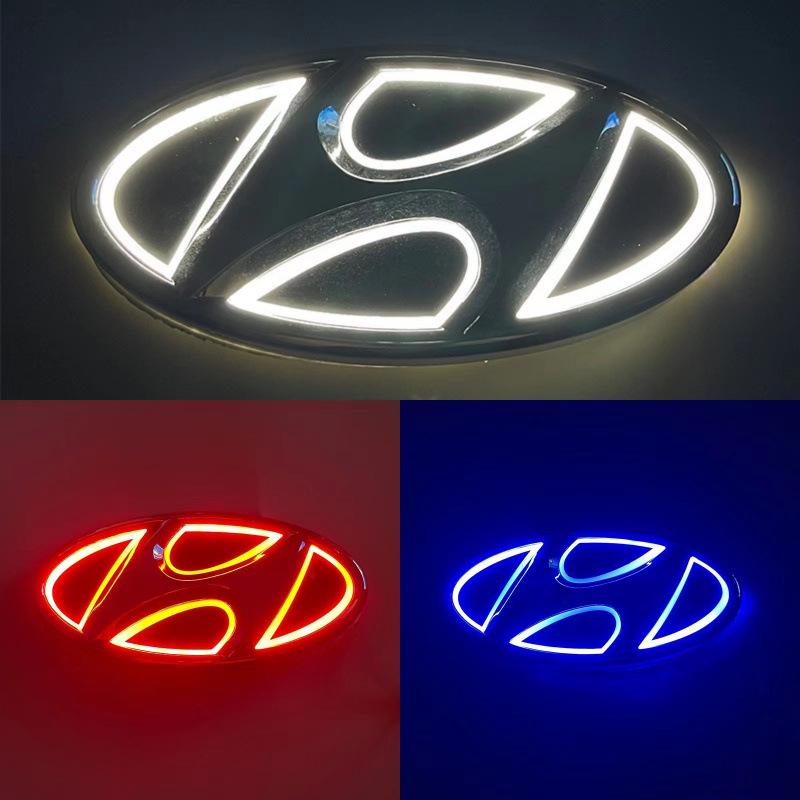 Светодиодная задняя эмблема 5D для Hyundai Tucson, Elantra, Santa Fe, Sonata