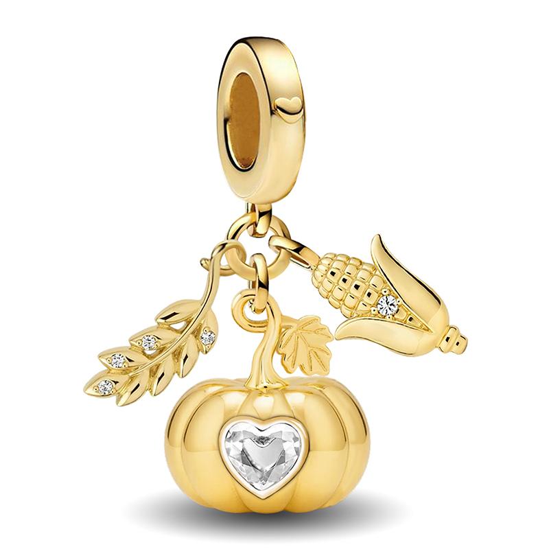 Медь Теплый Клен Лист Белка Золотая Осень Серия Бусина Подходит для Изготовления Браслетов Своими Руками Подарок Ювелирное Изделие Высокого Качества