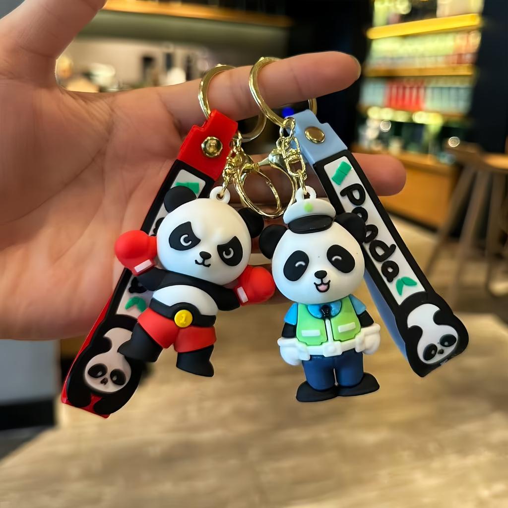 Cartoon cute bamboo panda doll keychain clothing car pendant backpack pendant creative keychain