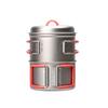 Evernew Titanium Lightweight Camping Solo Pot Set,