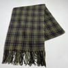Autumn Winter Women's Retro Green Plaid Scarf Versatile Stylish High-End Warm Shawl Neck Warmer Korean Style