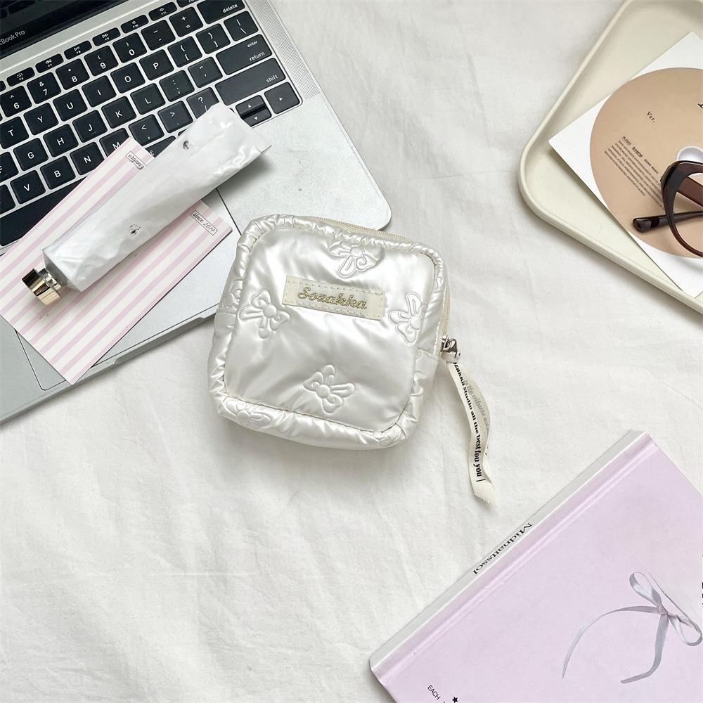 Милая сумка-бантик для женщин, мини-косметичка, сумка для хранения гигиенических прокладок, портативный чехол-органайзер для тампонов, мини-косметичка для хранения макияжа, помады, мешочек