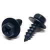 20PCS Black Self-tapping Screws Cross Hexagon Bolts with Gasket M6 6mm for Car Motorcycle Bumper Fender Engine Guard