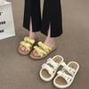 Flat-bottomed Bow Slippers for Women's Summer Wear 2025 New Seaside Beach Shoes with Skirts Lazy One-pedal Sandals
