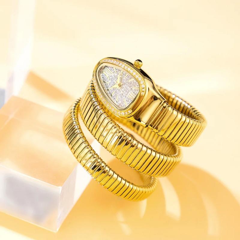 Women's Light Luxury Brand Watch, Small and Elegant Snake Style, Fashionable and Waterproof Bracelet Watch W95