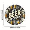 Vintage Beer OClock Round Aluminum Sign x inches  Retro Beer Themed Aluminum Wall Decor Ideal for Man Cave Garage