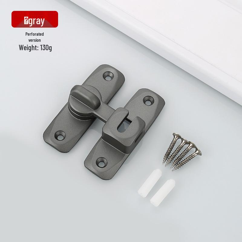 Thickened Zinc Alloy No-Drill 90° Door Latch & Sliding Bolt Lock