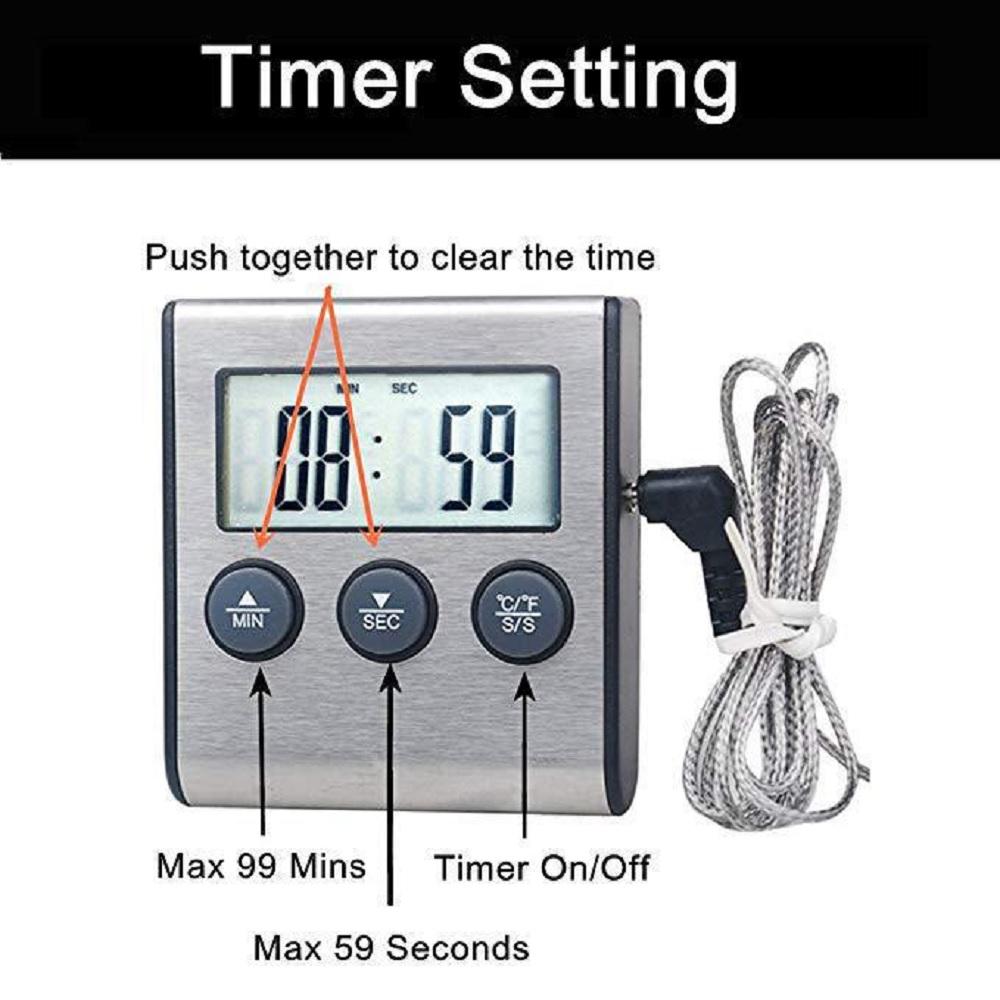 Kitchen Digital Cooking Thermometer Probe Meat Food Temperature w/Timer
