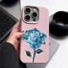 Синий кристально-розовый узор кожаный текстурный чехол для телефона iPhone 16 Pro 15 14 13 12 Pro Max 11 ударопрочный мягкий матовый тонкий чехол из ТПУ