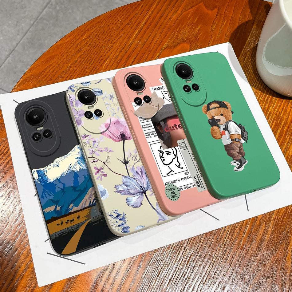 Чехол для телефона Oppo Reno 10 Pro 5G, мягкий жидкий силикон, защитный чехол для камеры, противоскользящая задняя крышка, бампер для Oppo Reno10Pro