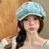 Ковбойский берет женская шляпа с маленьким лицом 2024 летняя тонкая ретро восьмиугольная шляпа большая окружность головы шляпа-облако шляпа художника