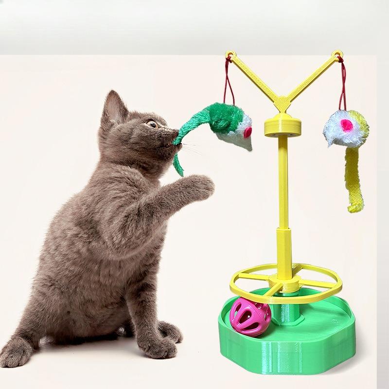 Игрушки для кошек, Палочки-дразнилки для кошек в виде мышек, Шарики с колокольчиком, Кошачьи вертушки, Шарики на треке, Гаджеты-дразнилки для кошек, Игрушки для кошек, Саморазвлекающие шарики-дразнилки для кошек