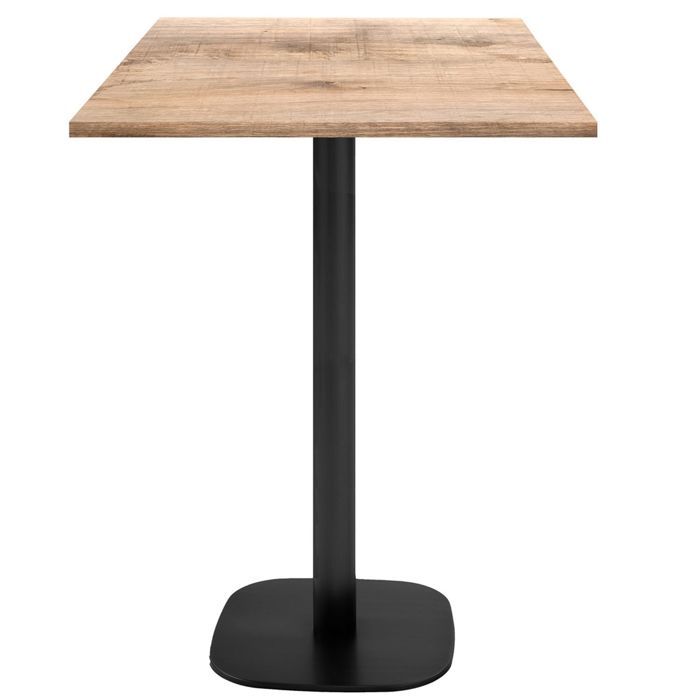 60 X 60 Cm High Table - Round Model In Natural Tannin Wood