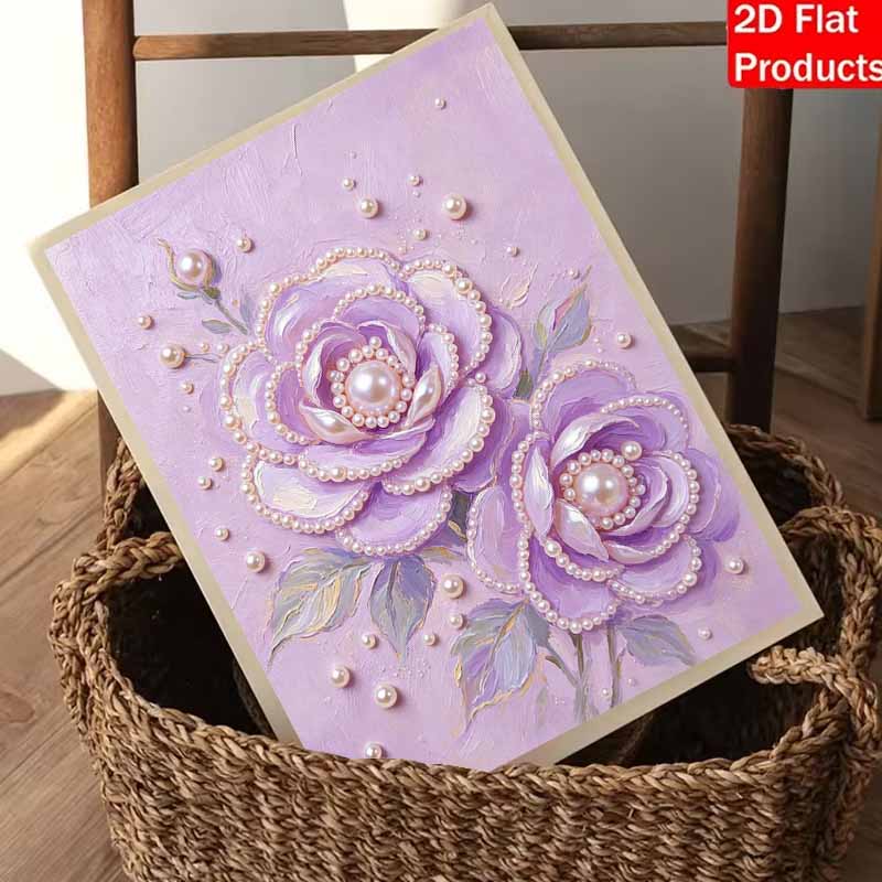 Purple flower pearl painting kit DIY 3D floral art home decoration painting