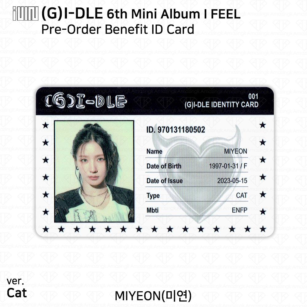 (G)I-DLE G-IDLE IDLE 6-й мини-альбом I Feel Фотокарта Polaroid ID Card MIYEON