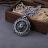 Stainless Steel Lion Head Pendant Necklace Nordic Rune Amulet Retro Punk Jewelry Gift for Boyfriend Wholesale