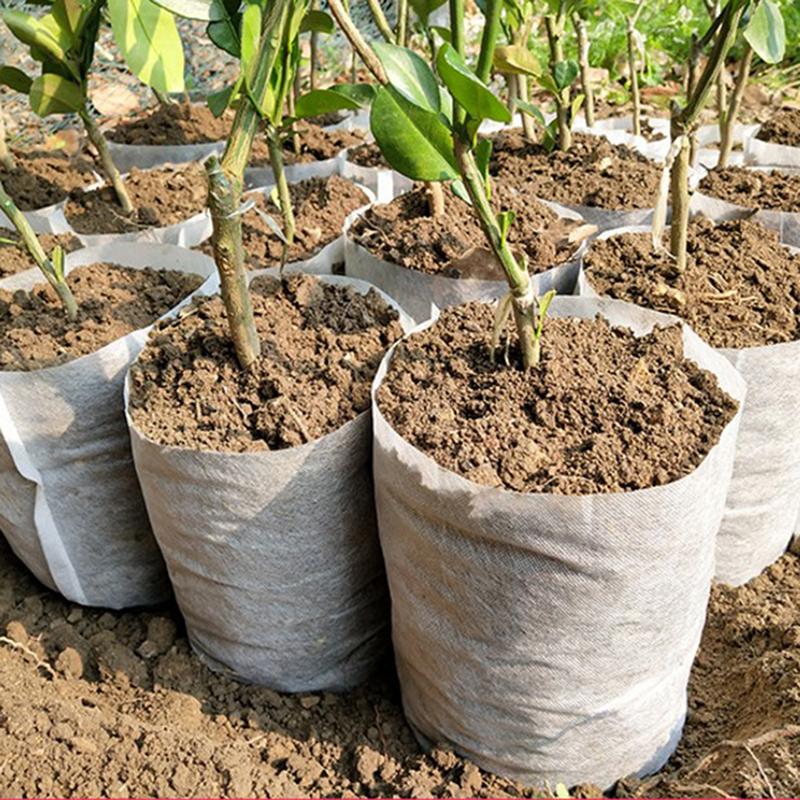 100Pcs Biodegradable Non-Woven Nursery Bags Fabric Eco-Friendly Planting
